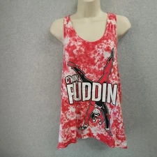 C'Mon Puddin' Womens Top Shirt Size S Red Sleeveless Active Workout Wear Gym Tee