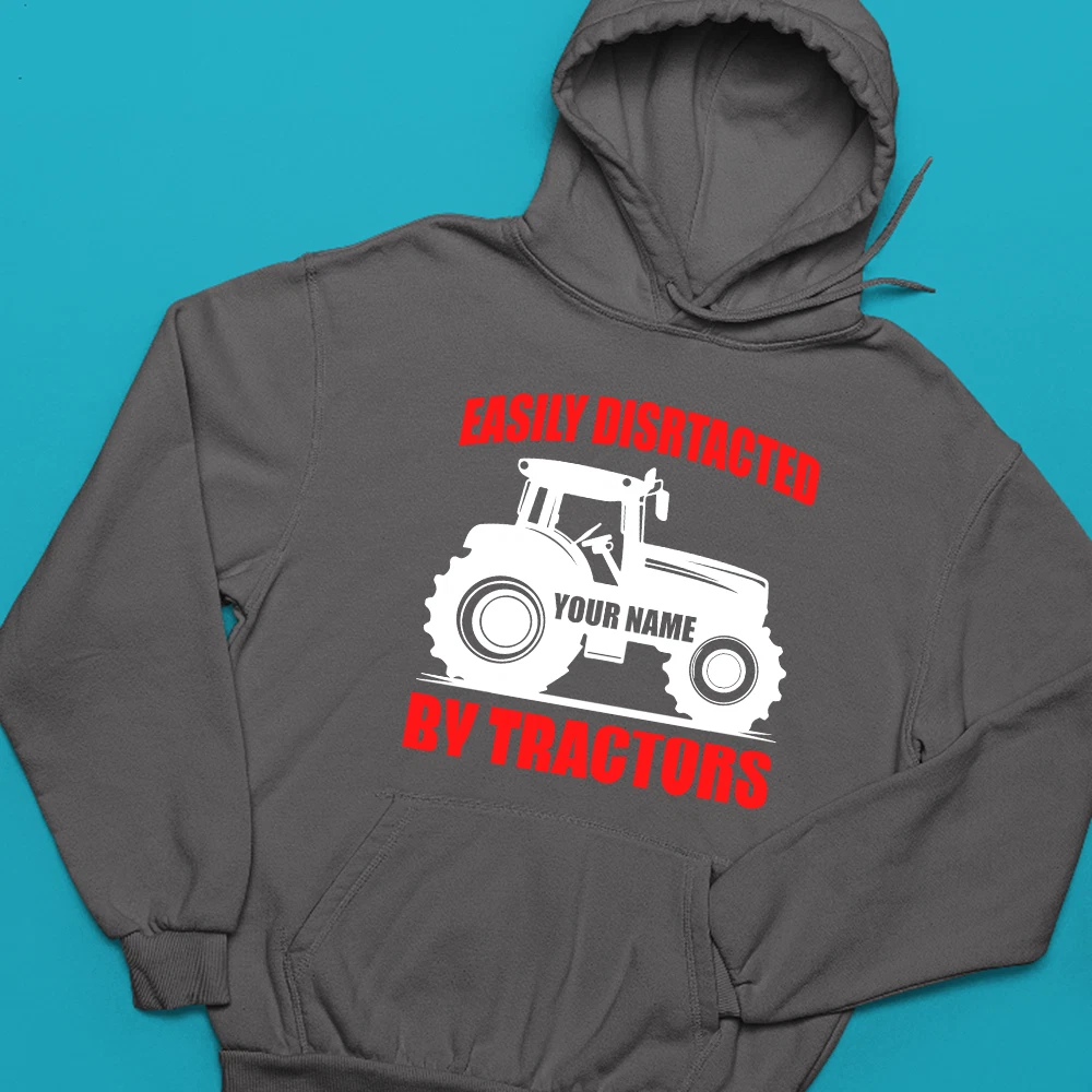 Personalised Custom Name Hoodie Farming Agriculture Tractor Lovers Gift
