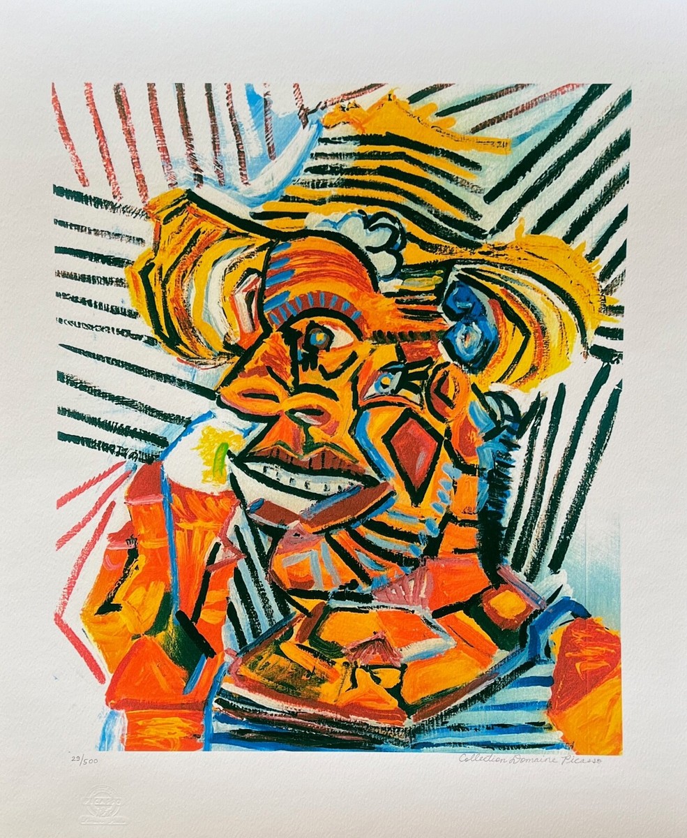 希少　Boquitas pintadas Manuel Puig スペイン語 Pablo Picasso MAN WITH STRAW HAT Estate Signed & Numbered Giclee