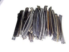 Vintage Lot of 58 Sections Of HO Train Track Multi Brands Straight, Curve, Atlas