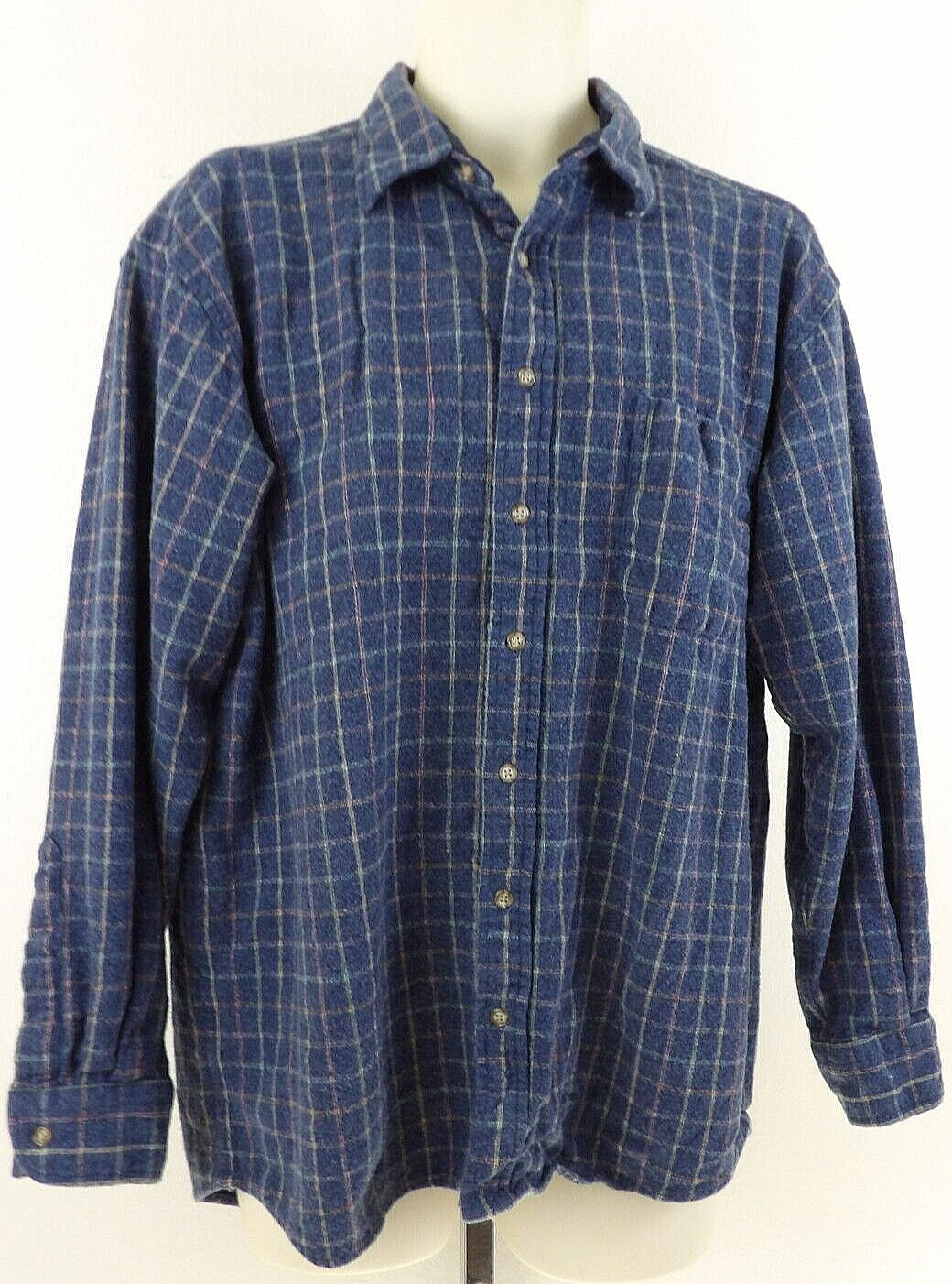 Pendleton Mens Button Front Long Sleeve Blue Chec… - image 1