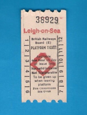 British Railways AA Machine Issued Platform Ticket - BRB(E) Leigh on Sea