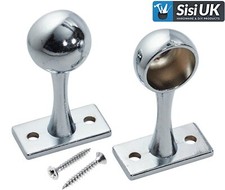 Wardrobe Pole Hanging Rail Fittings Chrome Clothes Pole 19mm 25mm Round Tube