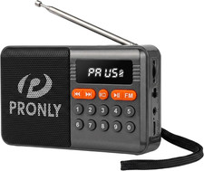 FM Radio Digital FM Radio with Bluetooth USB-C Rechargeable Small Black