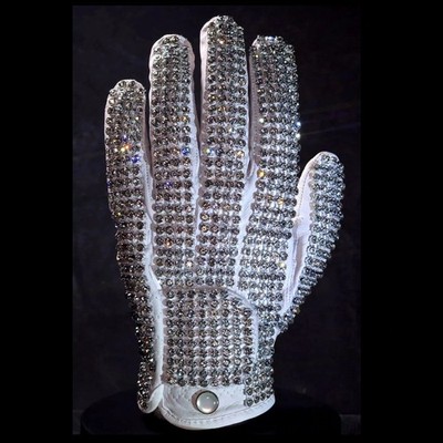 HANDMADE MICHAEL JACKSON MOTOWN 25 WHITE CRYSTAL RHINESTONE GLOVE