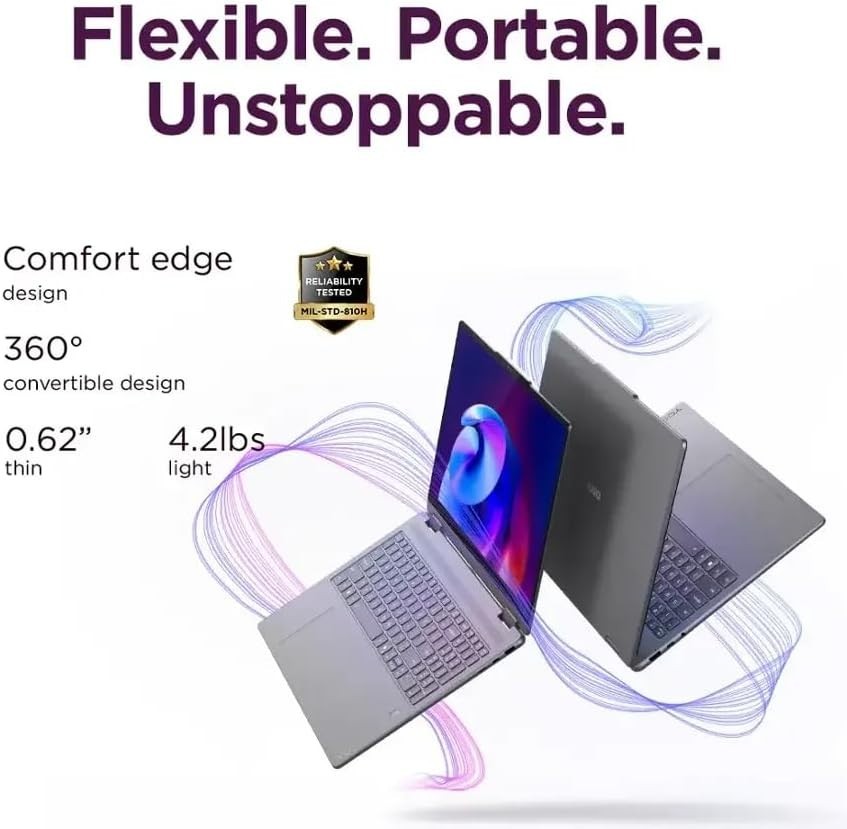 Lenovo Yoga 7i 2 en 1 Copilot+ AI 16" táctil Ultra 5 226V 16GB 1TB W11H 2 años, imagen 8