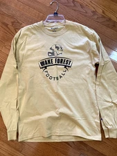 Wake Forest University Football Long Sleeve T-shirt, New, gold