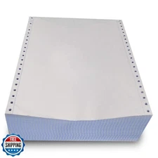 FirstZi Blank 9.5x11 Inches Continuous Feed Computer Paper Fanfold for Dot Ma