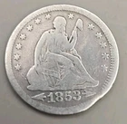 1853 Seated Liberty Silver Quarter 25c - Philadelphia Mint