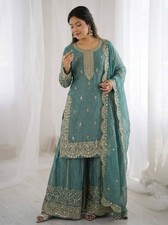 Fancy Designer Heavy Fendy Silk Kurta Palazzo With Dupatta For Party Wear