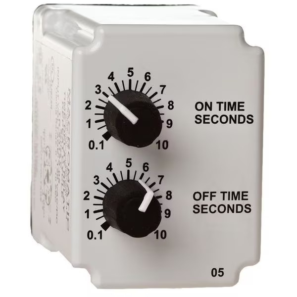Single Function Time Delay Relay, Octal, Cycle On, 1 Functions 120V AC/DC, DPDT