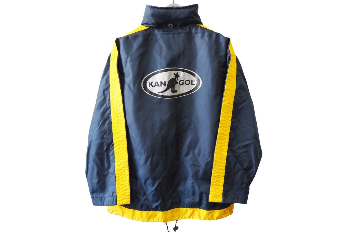 KANGOL　ヴィンテージ商品 Vintage Kangol Jacket Full Zip Size M Windbreaker Big Logo Blue