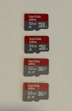 4 SANDISK ULTRA 32 GB HC CLASS 10 MICRO SD CARDS