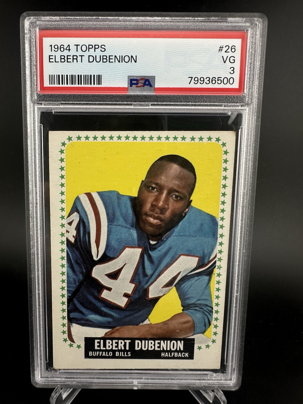 1964 Topps #26 Elbert Dubenion Buffalo Bills Vintage Football Card VG PSA 3 view 1