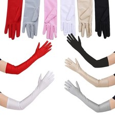 Long Satin Opera Gloves Women Evening Party Prom Costume Dress Formal Gloves