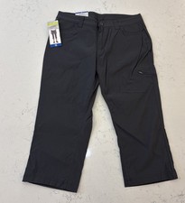  NWT Eddie Bauer Ladies Rainier Tech Capri Pants Dark Smoke, 10 