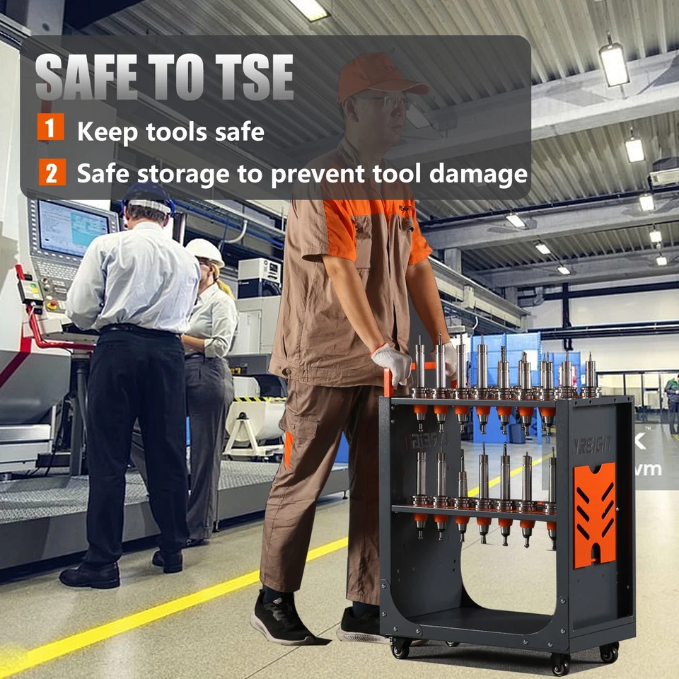 Carro de almacenamiento de herramientas CNC móvil HSK63, portaherramientas CNC adecuado para garaje de fábrica Foto 3 de 4