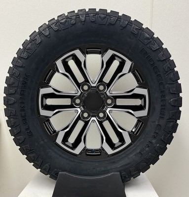 Chevy Silverado Tahoe 20'' Black & Machine Wheels Blackhawk Rugged Terrain Tires