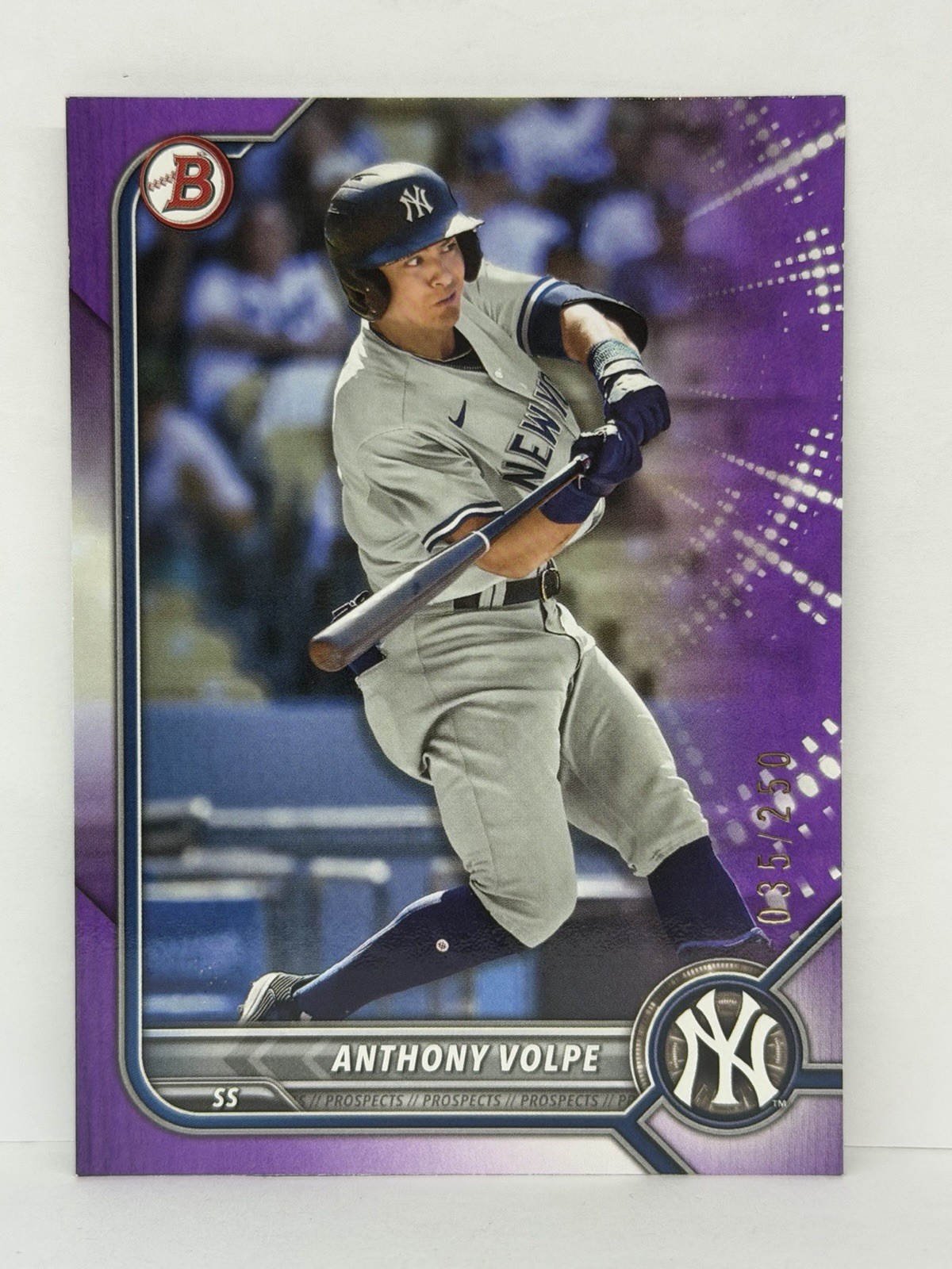 2022 Bowman Draft #BD-68 Purple Anthony Volpe /250 New York Yankees