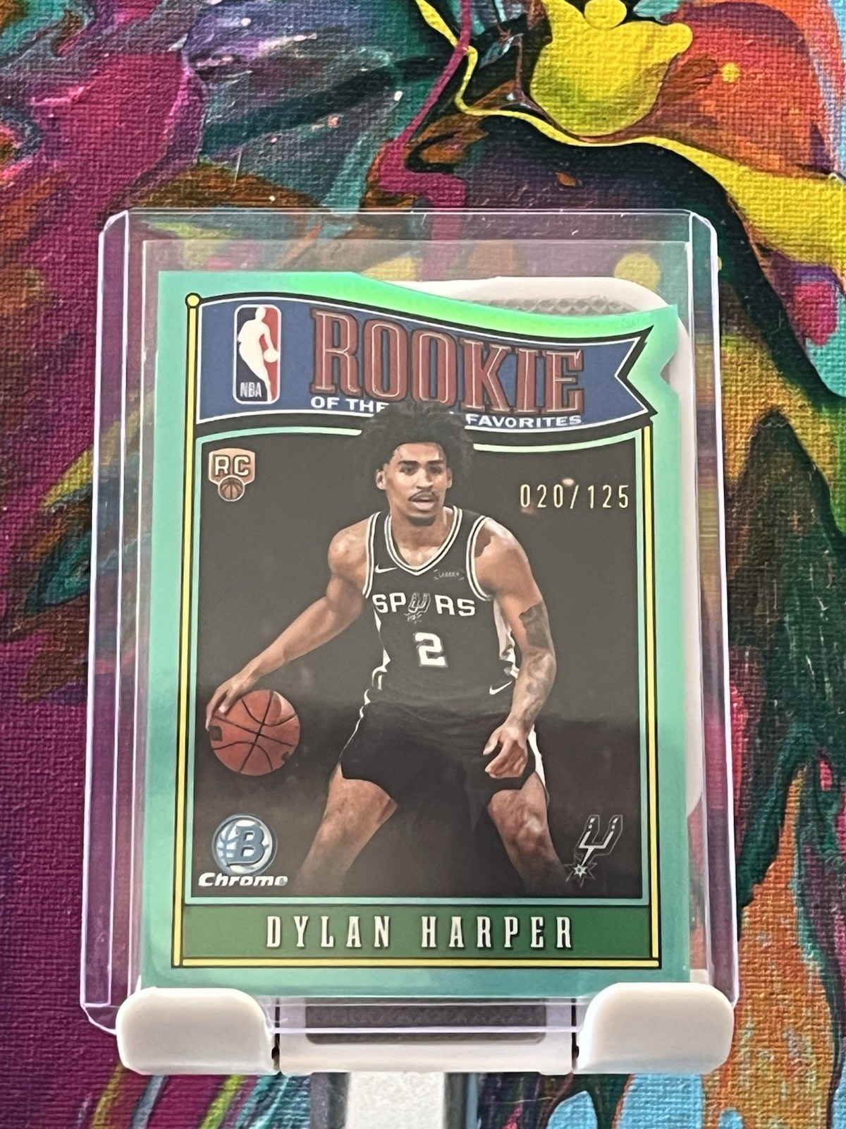 2025 Bowman Chrome Dylan Harper Rookie of The Year Favorites Aqua Refractor /125