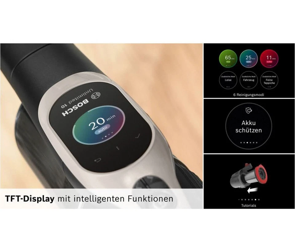 BOSCH Akku-Stielstaubsauger Unlimited 10 BKS1051GQC, MicroClean™ Technology, - Bild 3 von 4