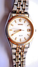 Seiko SQ50. Mens Quartz Watch, Date, Secs.Hand. Bund Strap 20Cm, G.C.