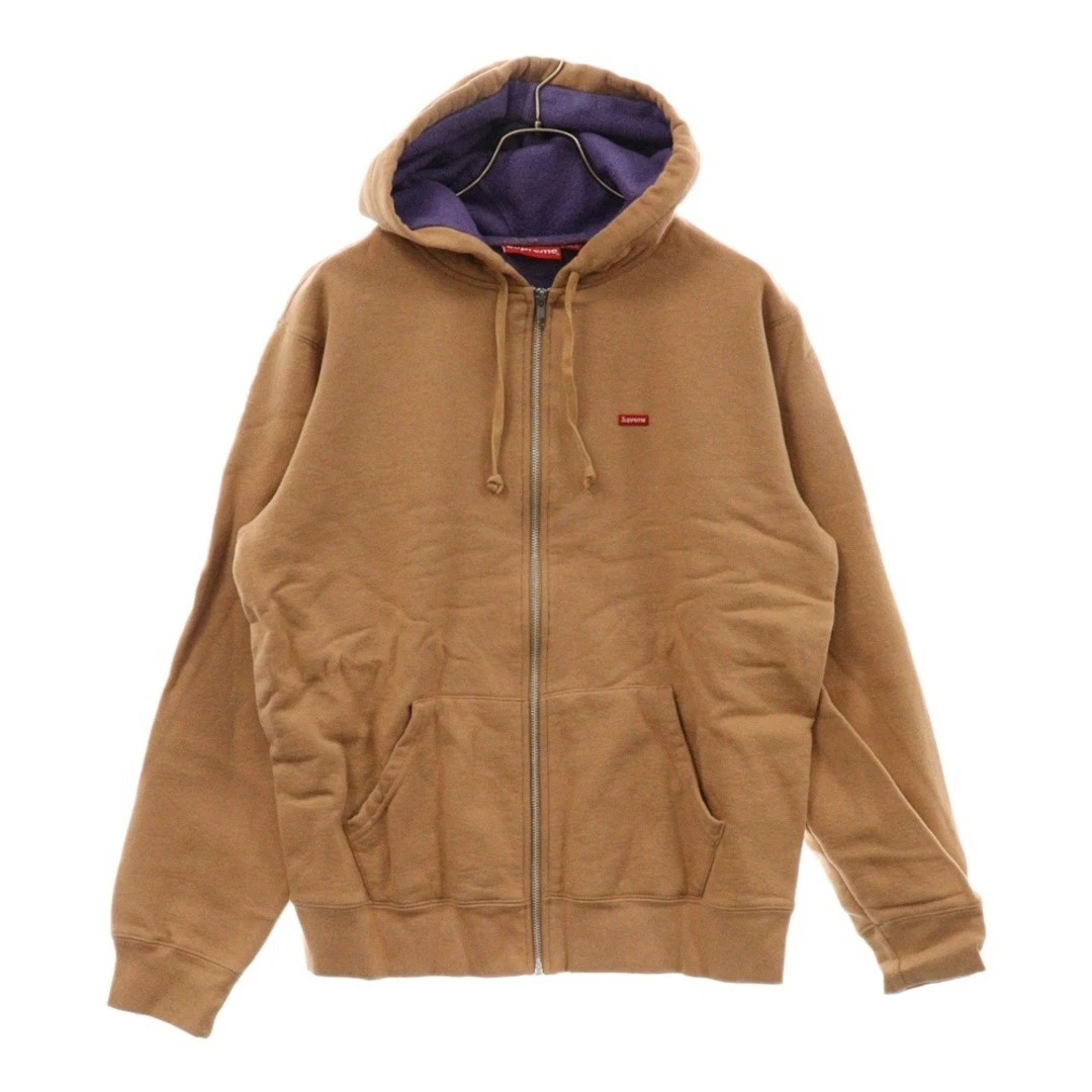 Sweat à capuche zippé contrasté SUPREME 18SS petite boîte logo brodé occasion 4