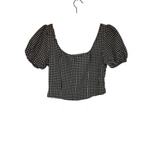 Sienna Sky black and white gingham print cropped top size small 