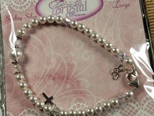 Beautiful Child's Bracelet Sterling Silver Cross Religious Christian Gift C29