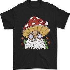 Santa Mushroom Christmas Mycology Foraging Camiseta Hombre Algodón 100%