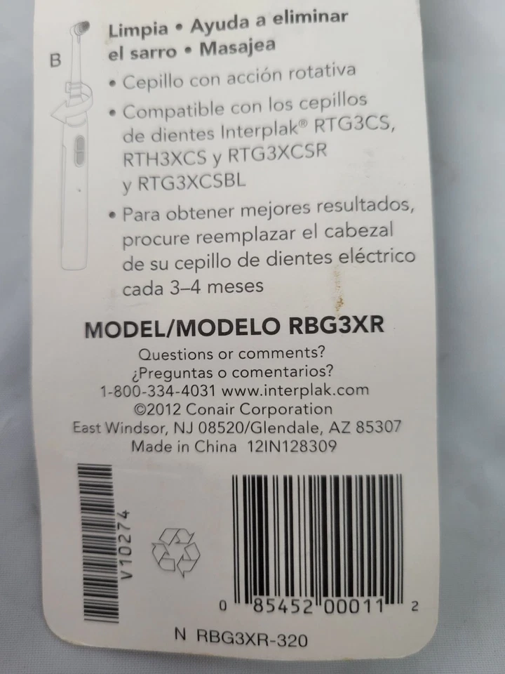 INTERPLAK Opticlean Replacement Brush Heads-Pack Of 2 *NEW - Image 2 of 3