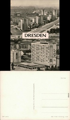 Dresden St. Petersburger Straße and skyscraper at Pirnaischer Platz 1969