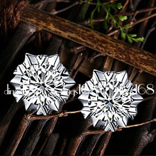 Classic Genuine 925 Sterling Silver 7mm Round Crystal Stud Post Earrings Y1268