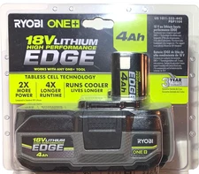 RYOBI ONE+ (PBP1104) 4Ah 18V Lithium High Performance Edge Battery (FREE SHIPP)