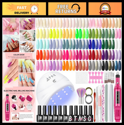 53PCS Gel Nail Polish Kit with UV Light, 35 Colors, Top & Base Coats, Manicure S