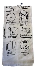 Dog Breeds Kitchen Hand Towel World Market Mastiff Schnauzer Terrier Scottie NEW