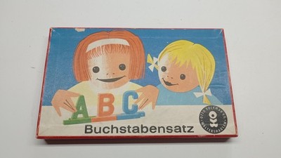 DDR Spiel Holz ABC Alphabet Buchstabensatz Kartenspiel Top 3 Spiele mit Zahlen