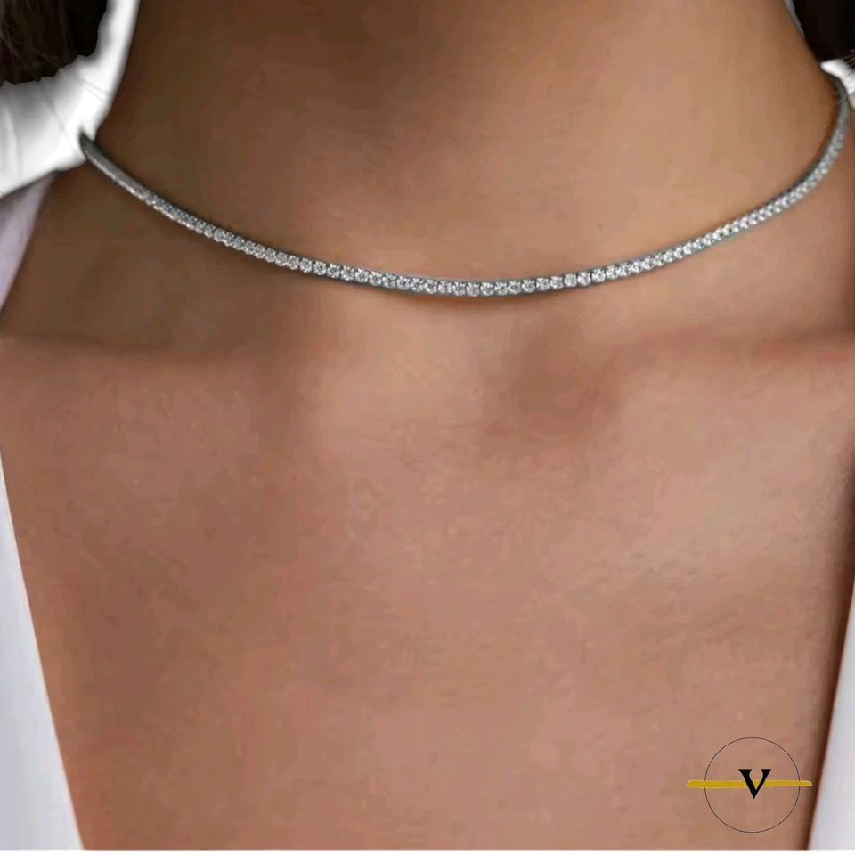 COLLANA DONNA TENNIS COLORE ARGENTO IN ACCIAIO INOSSIDABILE - Immagine 2 di 4