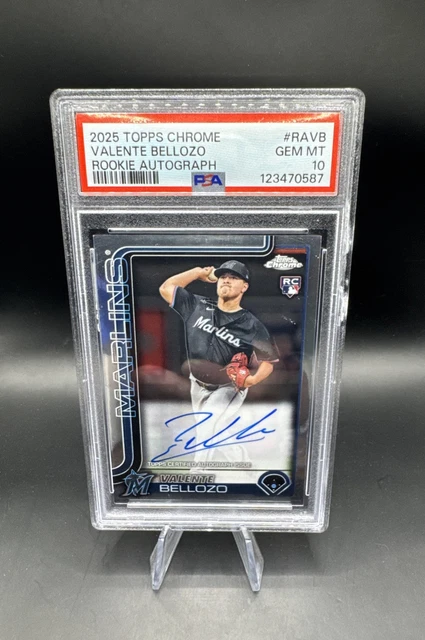 2025 Topps Chrome Valente Bellozo RC Rookie Auto #RA-VB Psa 10 *CRACKED SLAB*