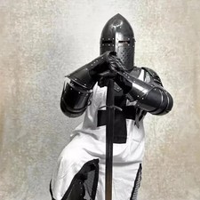 Medieval Black Templar Knight Full Body Armour Cosplay Halloween Costume Suit