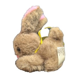 Vintage RUSS Berrie Brown Bunny Rabbit Mini 3.5" Plush Item 232 Pink Ears