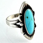 Vintage Bell Trading Post 1961-1972 Sterling 925 Silver Turquoise Ring Size 5.25