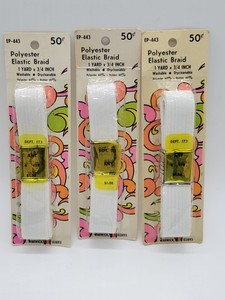 Vintage Retro Mod Package Polyester Elastic Braid EP-443 NOS Lot of 3