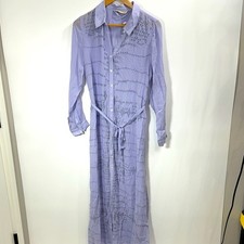 Soft Surroundings Mallorca dress blue mist embroidered sheer l size medium. NWT.