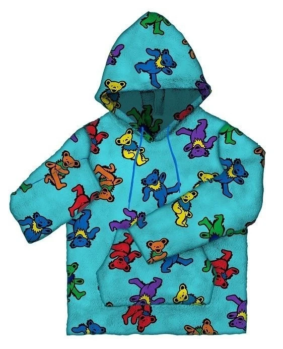 Blue New Grateful Dead XL Pullover Pouch Pocket Hoodie Dancing Bears Sweatshirt