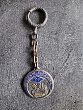 METAL ENAMEL KEYRING PM PRECISION MECHANICAL LABINAL SFED PARIS 60s 