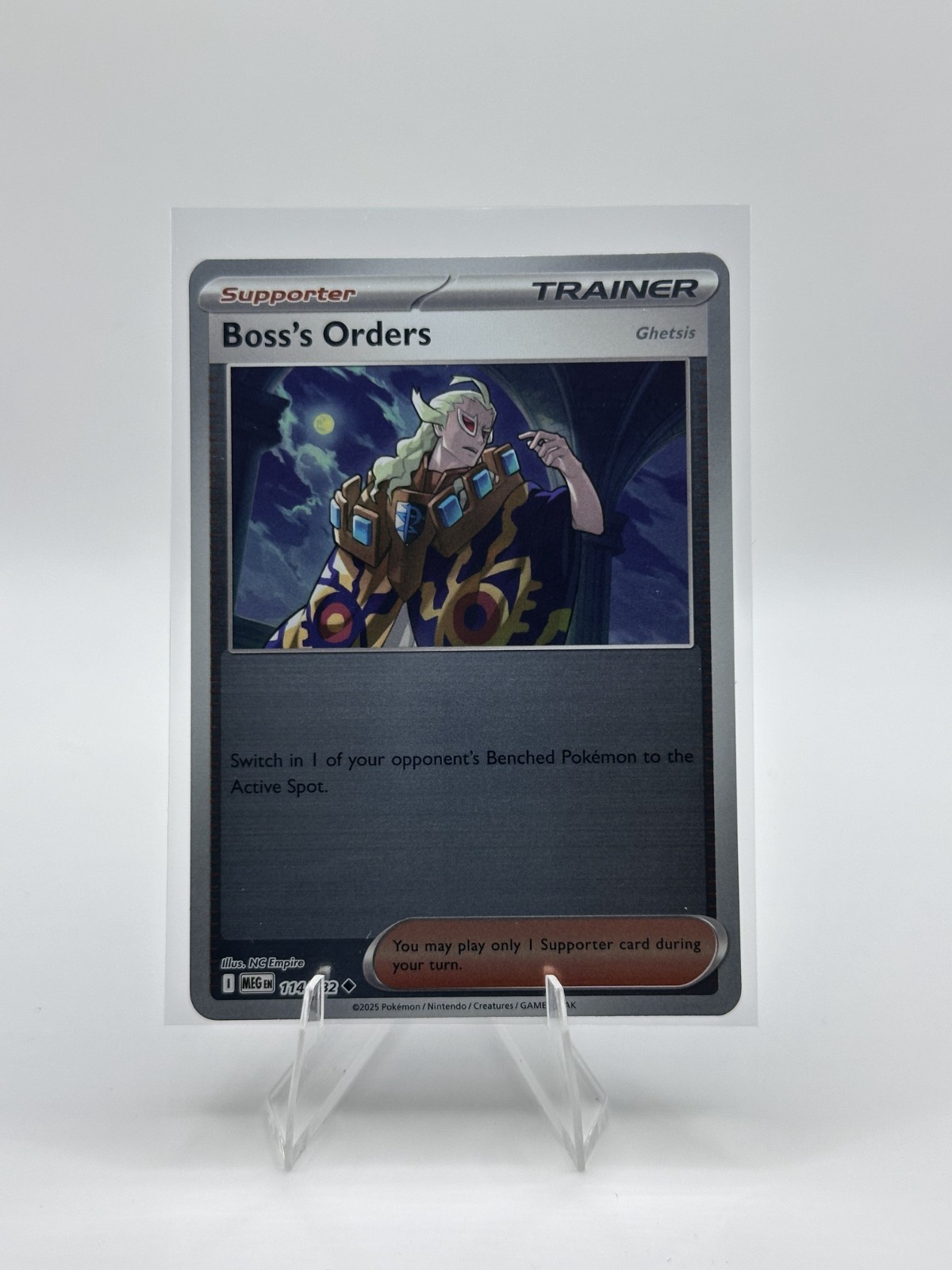 Boss's Orders 114/132 Me01: Mega Evolution Reverse Holo NM