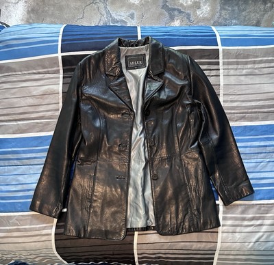 Adler Collection New Zealand Lamb Leather PM Soft Preppy grunge goth CoatJacket