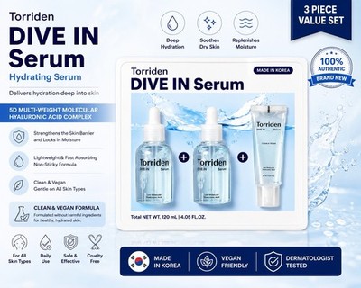Torriden DIVE-IN Low-Molecular Hyaluronic Acid Serum Set 120ml/4.05oz AUTHENTIC