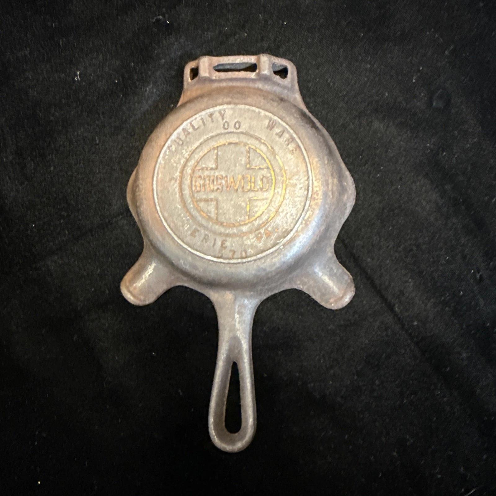 Antique Griswold Erie Quality Ware 570 Mini Skillet  Ashtray Match Holder